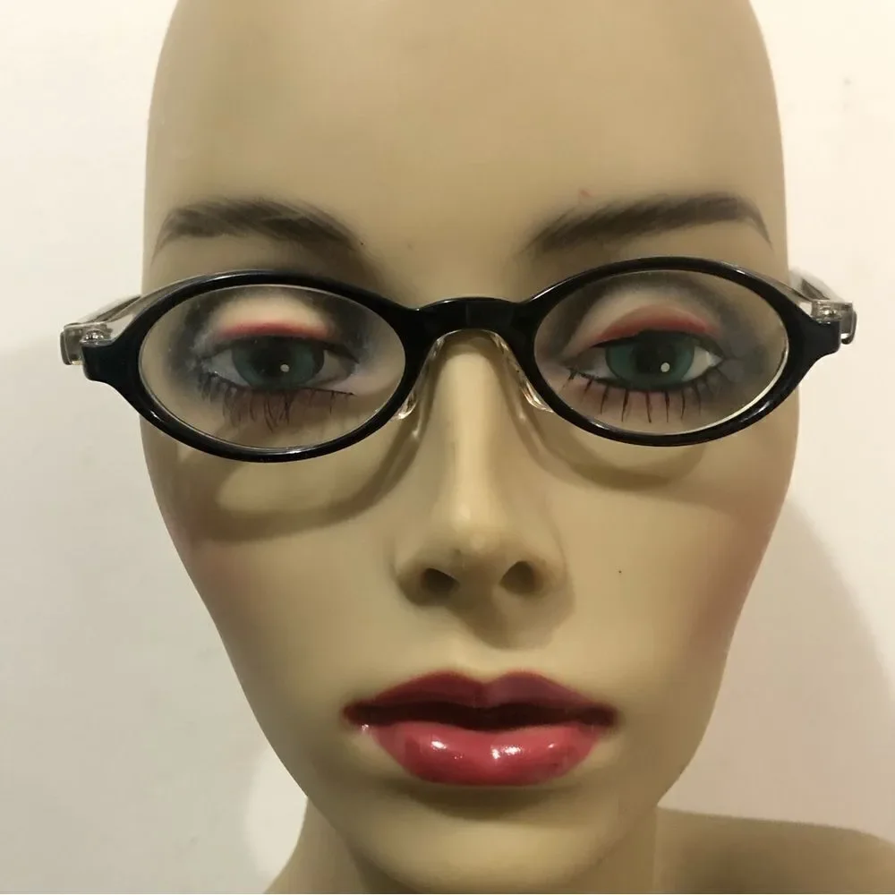 Rare Authentic Face a Face BINGO Oval Black/Clear Eye Glasses France